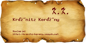 Kránitz Kerény névjegykártya